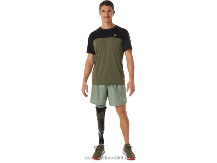 Kurzarm-Rennoberteil für Herren BL4N1116Asics Performance Schwarz/Mantelgrün