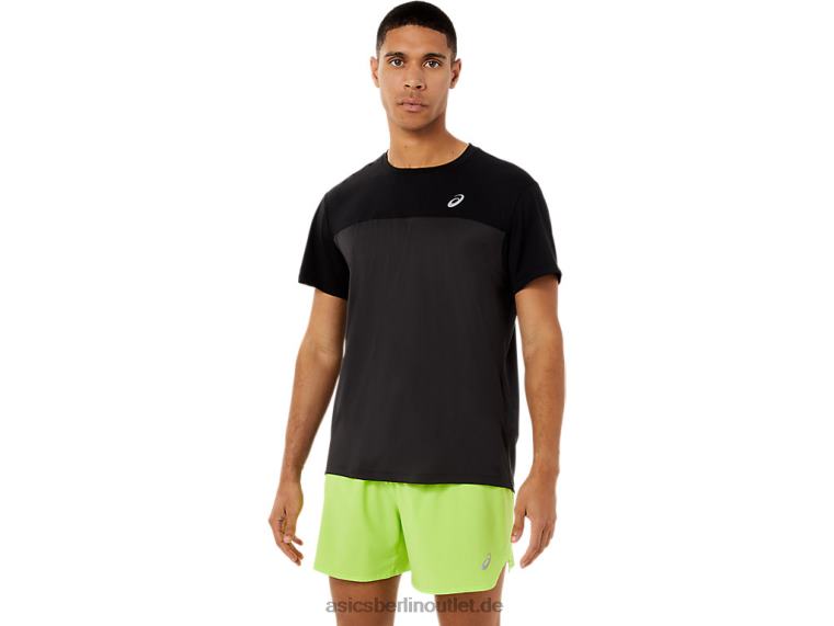Kurzarm-Rennoberteil für Herren BL4N1396Asics Performance-Schwarz/Graphitgrau