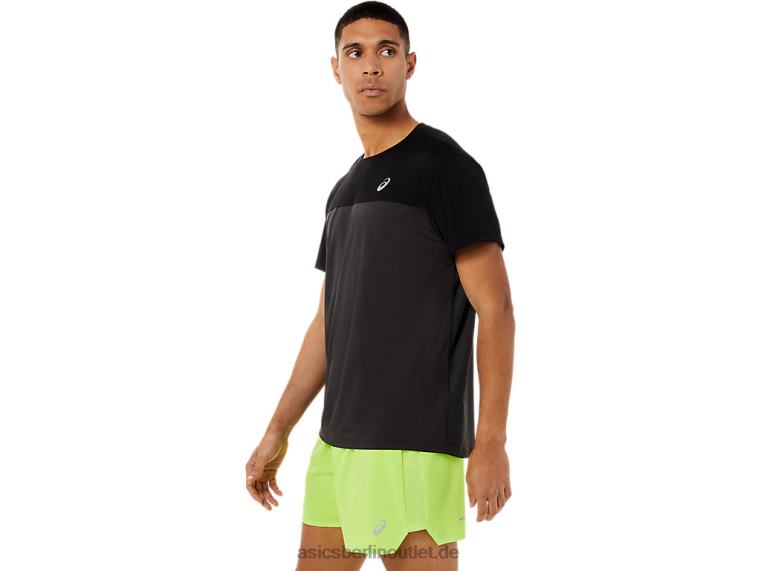Kurzarm-Rennoberteil für Herren BL4N1396Asics Performance-Schwarz/Graphitgrau