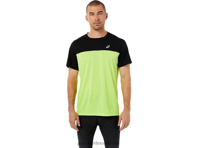 Kurzarm-Rennoberteil für Herren BL4N1415Asics Performance Schwarz/Hazard Green