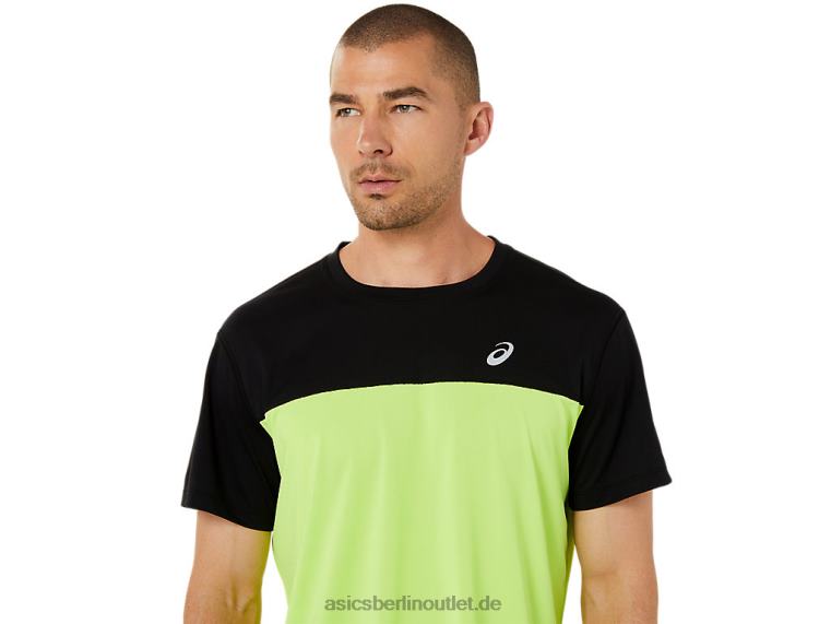 Kurzarm-Rennoberteil für Herren BL4N1415Asics Performance Schwarz/Hazard Green