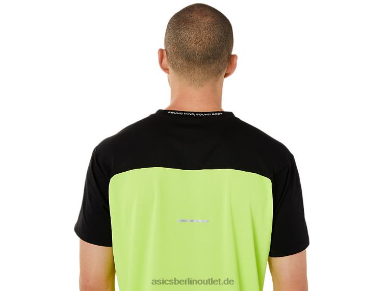 Kurzarm-Rennoberteil für Herren BL4N1415Asics Performance Schwarz/Hazard Green