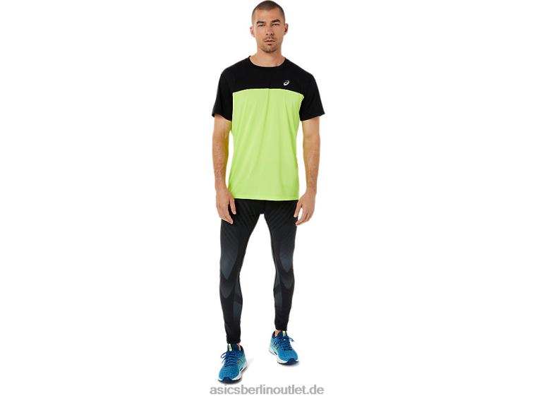 Kurzarm-Rennoberteil für Herren BL4N1415Asics Performance Schwarz/Hazard Green