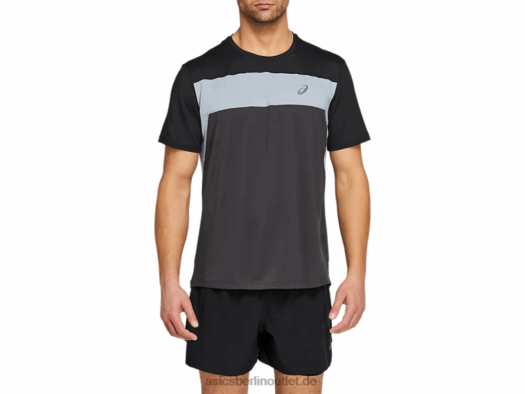 Kurzarm-Rennoberteil für Herren BL4N2052Asics Graphitgrau/Performance-Schwarz