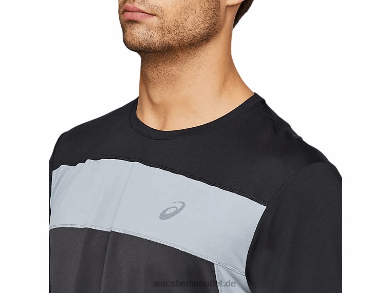 Kurzarm-Rennoberteil für Herren BL4N2052Asics Graphitgrau/Performance-Schwarz
