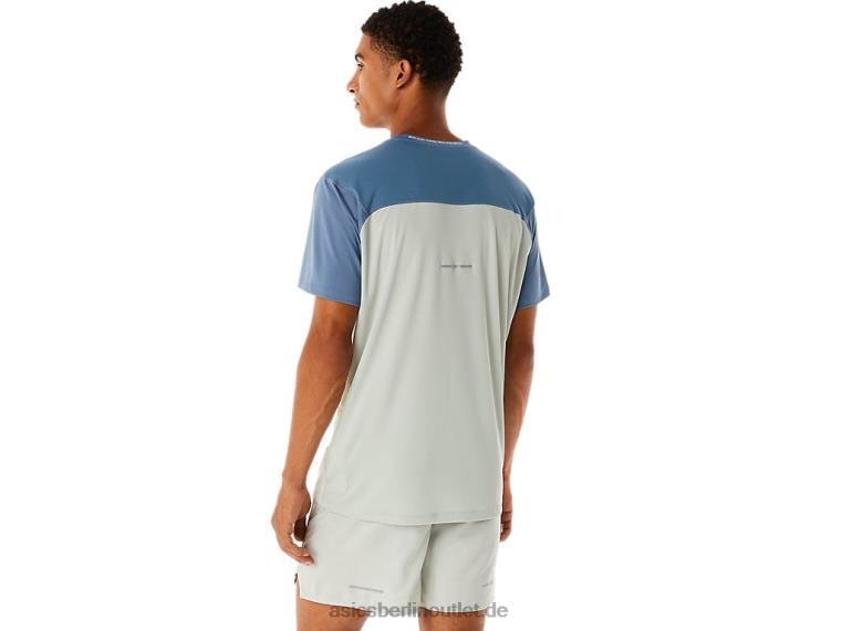 Kurzarm-Rennoberteil für Herren BL4N22Asics Stahlblau/heller Salbei