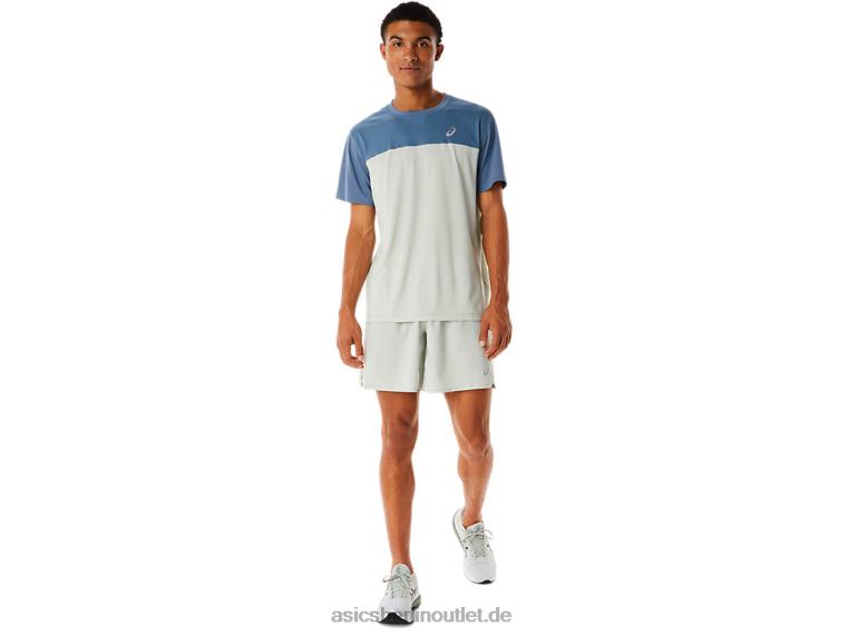 Kurzarm-Rennoberteil für Herren BL4N22Asics Stahlblau/heller Salbei