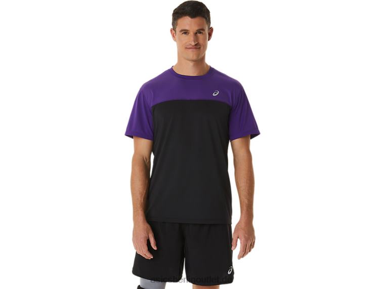 Kurzarm-Rennoberteil für Herren BL4N891Asics Traubenmarmelade/Performance Black