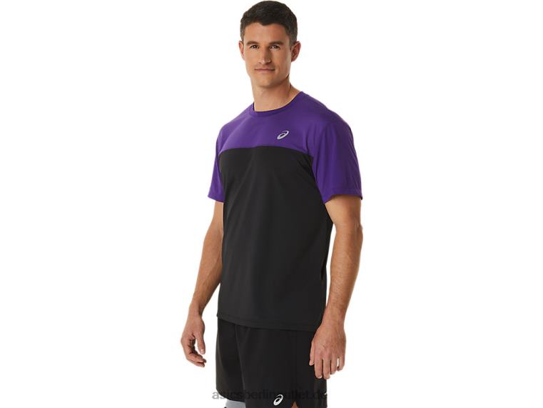 Kurzarm-Rennoberteil für Herren BL4N891Asics Traubenmarmelade/Performance Black