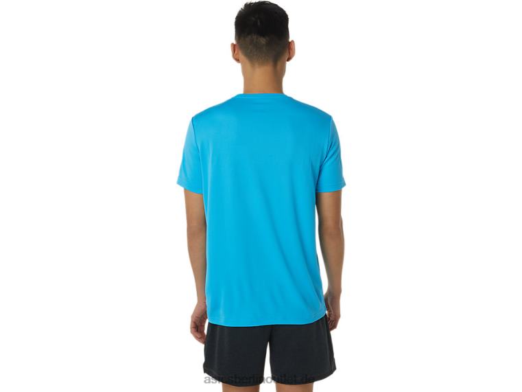 Kurzarm-T-Shirt mit Schuhgrafik BL4N1376Asics digitales Aqua