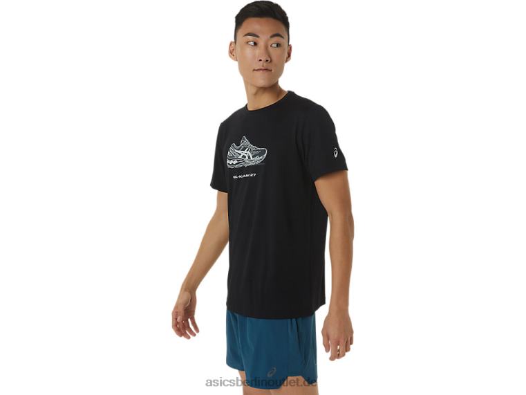 Kurzarm-T-Shirt mit Schuhgrafik BL4N1380Asics Leistung schwarz