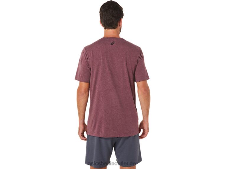Kurzarm-T-Shirt mit Slogan und hohem Bund BL4N1607Asics tiefes Marsheidekraut