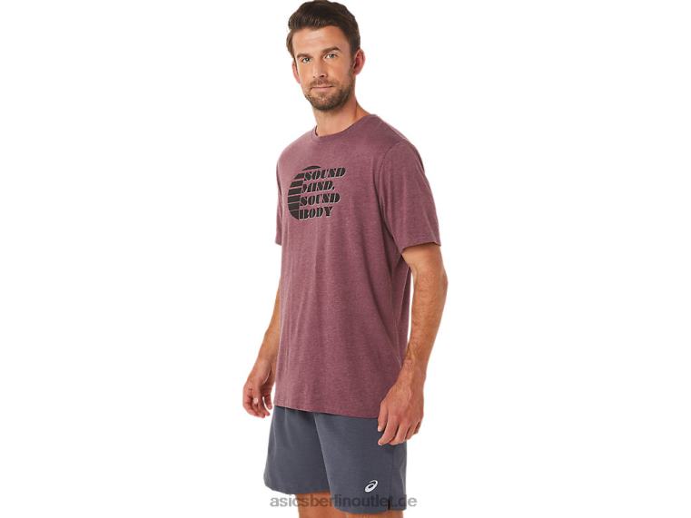 Kurzarm-T-Shirt mit Slogan und hohem Bund BL4N1607Asics tiefes Marsheidekraut