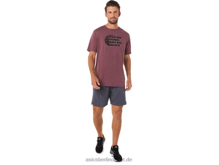 Kurzarm-T-Shirt mit Slogan und hohem Bund BL4N1607Asics tiefes Marsheidekraut