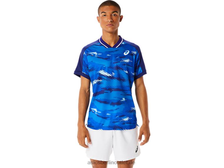 Kurzarm-Top mit Match-Grafik für Herren BL4N1076Asics tauchblau