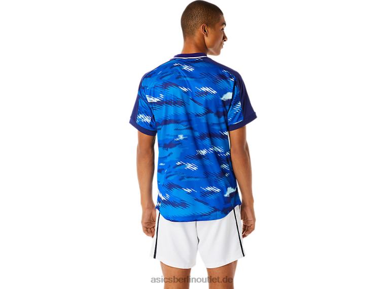 Kurzarm-Top mit Match-Grafik für Herren BL4N1076Asics tauchblau