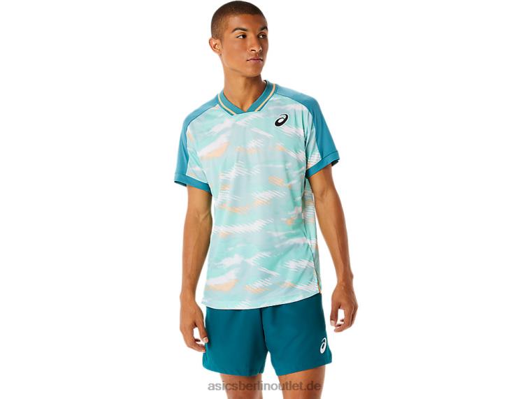 Kurzarm-Top mit Match-Grafik für Herren BL4N1090Asics neblige Kiefer