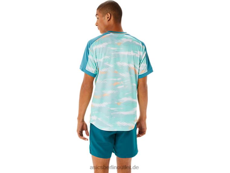 Kurzarm-Top mit Match-Grafik für Herren BL4N1090Asics neblige Kiefer