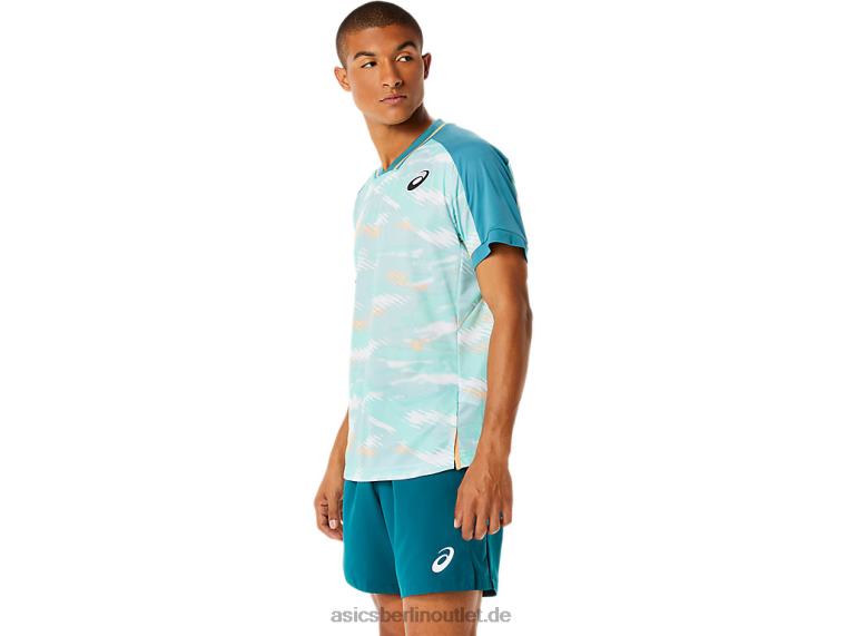 Kurzarm-Top mit Match-Grafik für Herren BL4N1090Asics neblige Kiefer
