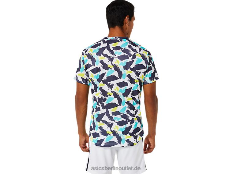 Kurzarm-Top mit Match-Grafik für Herren BL4N1498Asics strahlend weiß
