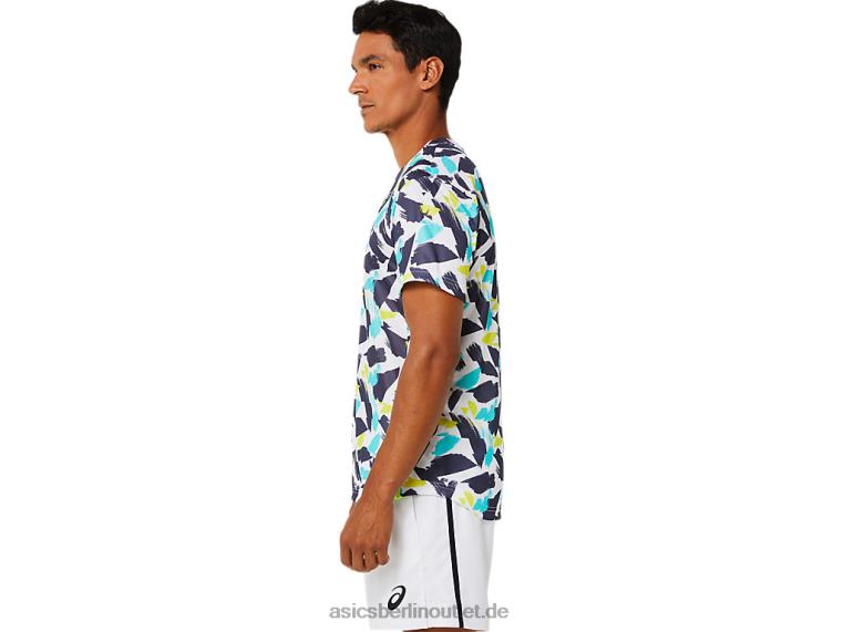 Kurzarm-Top mit Match-Grafik für Herren BL4N1498Asics strahlend weiß