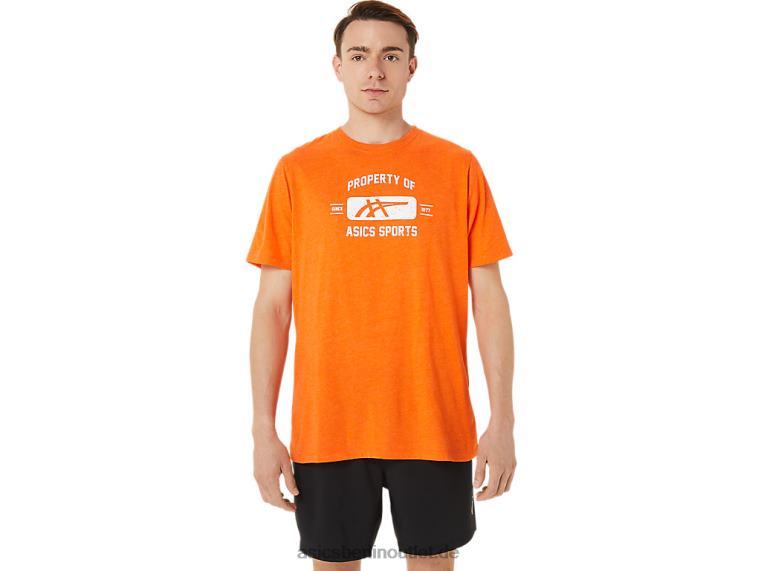 Kurzarmeigenschaft eines Sport-T-Shirts BL4N1269Asics Ringelblumen-Orangenheide