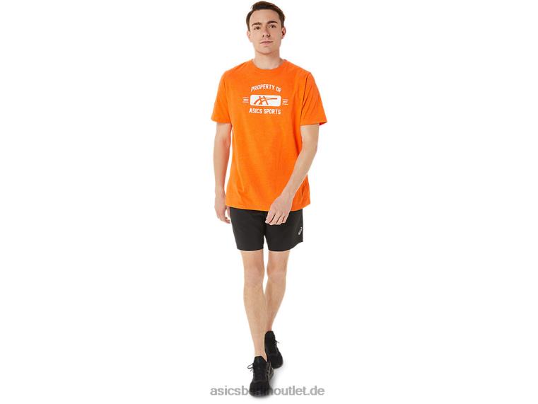 Kurzarmeigenschaft eines Sport-T-Shirts BL4N1269Asics Ringelblumen-Orangenheide