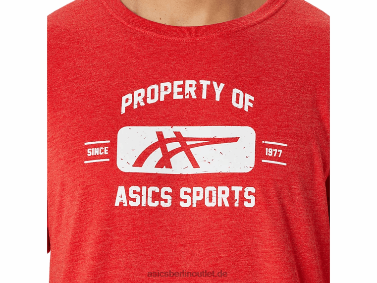 Kurzarmeigenschaft eines Sport-T-Shirts BL4N140Asics klassisches rotes Heidekraut