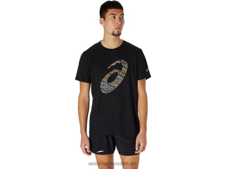 Kurzarmoberteil mit Logo-Print BL4N1761Asics Leistung schwarz