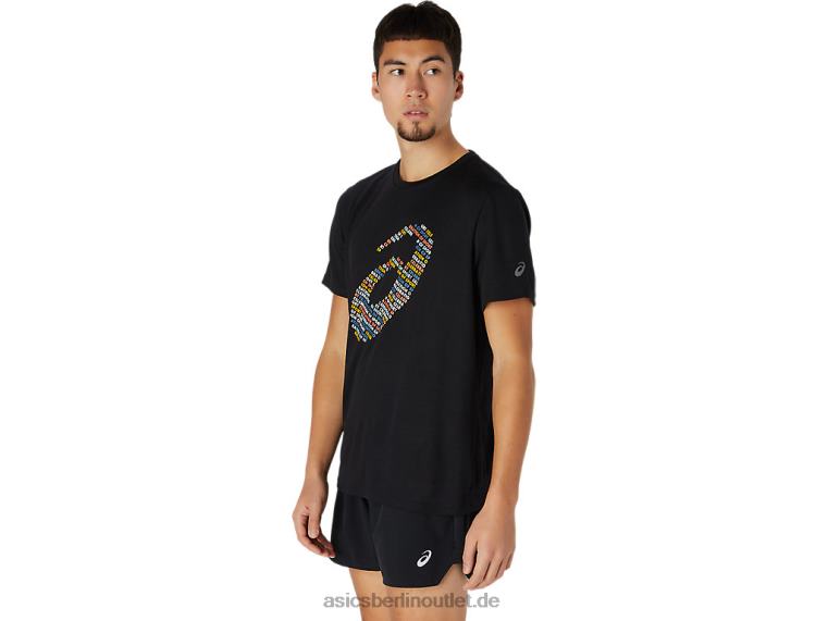 Kurzarmoberteil mit Logo-Print BL4N1761Asics Leistung schwarz
