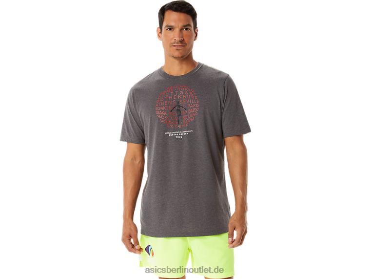 Kurzarmshirt mit Grafik für Herren BL4N1280Asics dunkelgraues Heidekraut