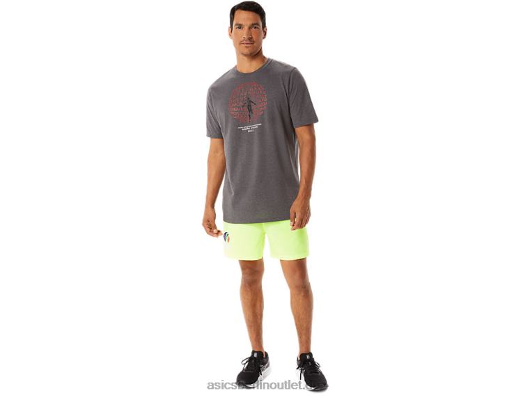 Kurzarmshirt mit Grafik für Herren BL4N1280Asics dunkelgraues Heidekraut
