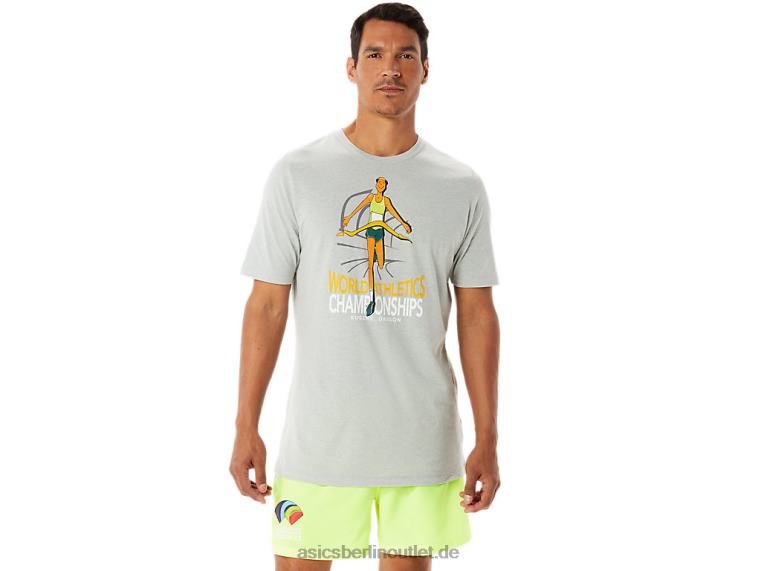 Kurzarmshirt mit Grafik für Herren BL4N1281Asics hellgraues Heidekraut