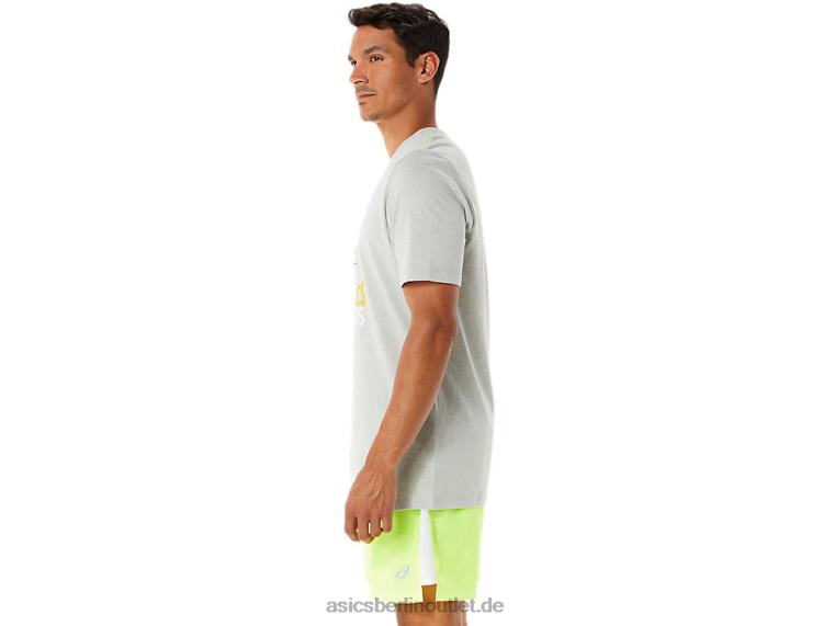 Kurzarmshirt mit Grafik für Herren BL4N1281Asics hellgraues Heidekraut