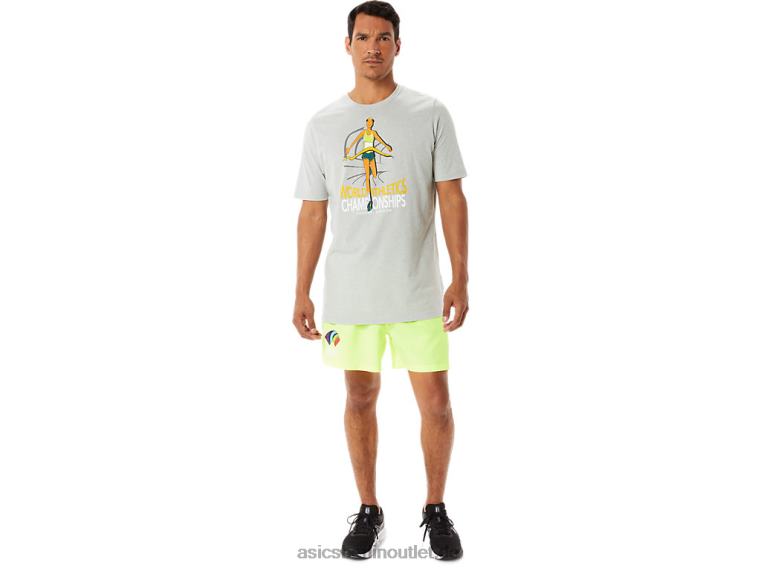 Kurzarmshirt mit Grafik für Herren BL4N1281Asics hellgraues Heidekraut