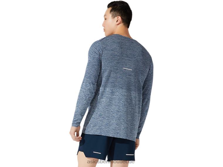 Nahtloses Herren-Renn-Langarmshirt BL4N1976Asics französisches Blau