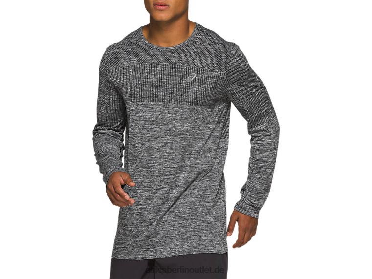 Nahtloses Herren-Renn-Langarmshirt BL4N2048Asics Leistung schwarz