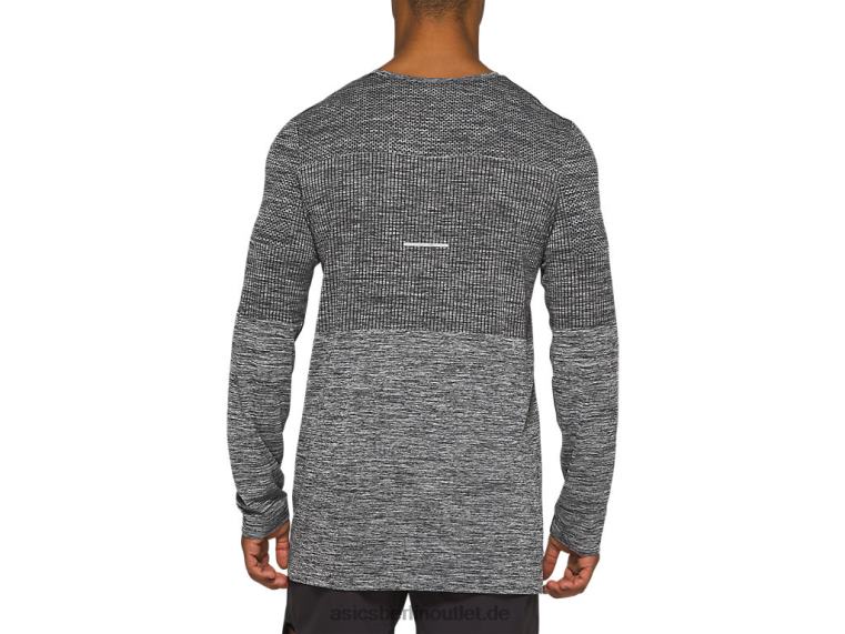 Nahtloses Herren-Renn-Langarmshirt BL4N2048Asics Leistung schwarz