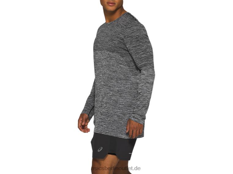 Nahtloses Herren-Renn-Langarmshirt BL4N2048Asics Leistung schwarz
