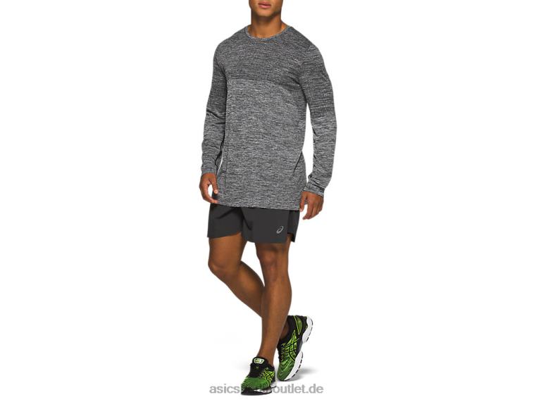 Nahtloses Herren-Renn-Langarmshirt BL4N2048Asics Leistung schwarz