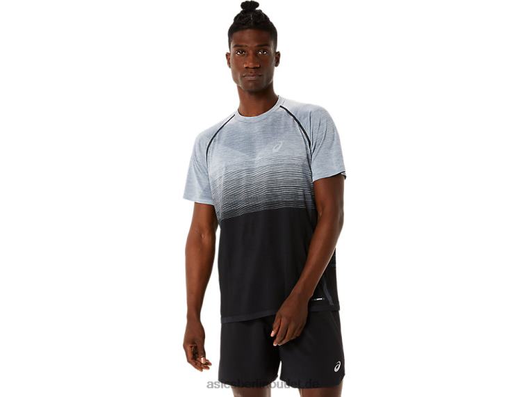 Nahtloses Kurzarm-Oberteil für Herren BL4N1127Asics Performance-Schwarz/Trägergrau