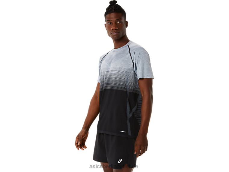 Nahtloses Kurzarm-Oberteil für Herren BL4N1127Asics Performance-Schwarz/Trägergrau