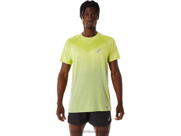 Nahtloses Kurzarm-Oberteil für Herren BL4N27Asics leichter Salbei/Limettenschale