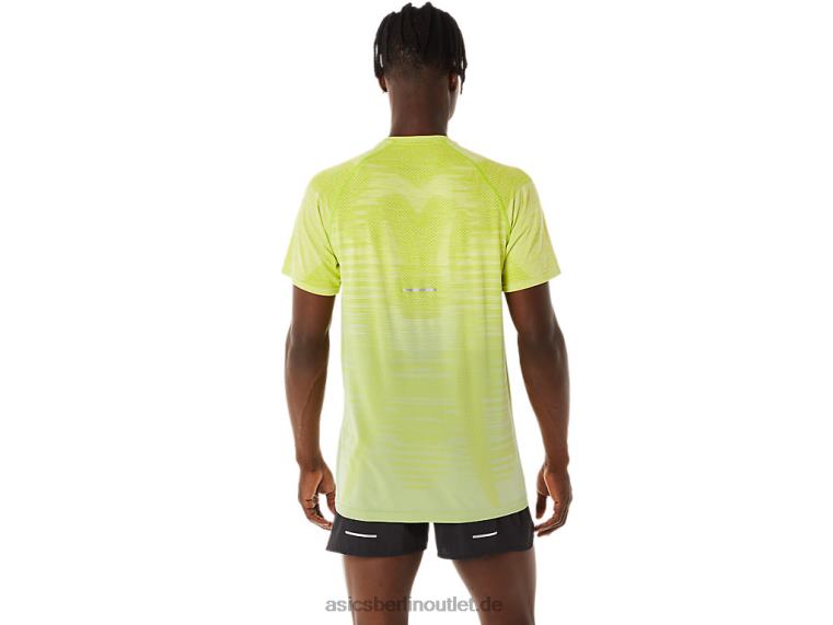 Nahtloses Kurzarm-Oberteil für Herren BL4N27Asics leichter Salbei/Limettenschale