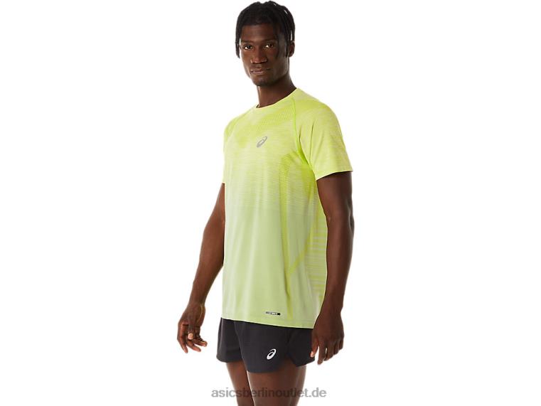 Nahtloses Kurzarm-Oberteil für Herren BL4N27Asics leichter Salbei/Limettenschale