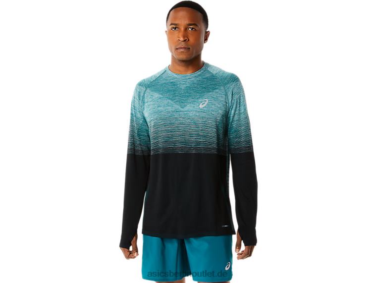 Nahtloses Langarm-Oberteil für Herren BL4N862Asics Samtkiefer/Performance-Schwarz