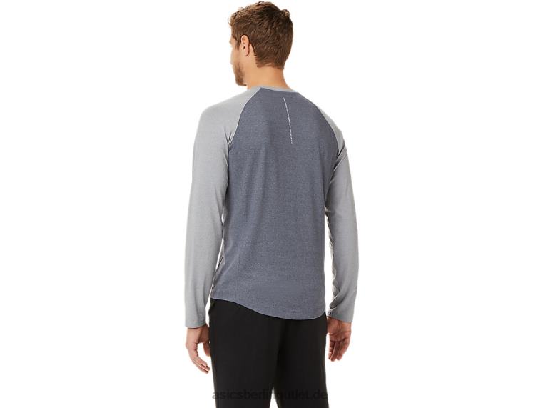 Perf Langarm-Henley für Herren BL4N2025Asics Trägergrau/Plattenfelsenheide