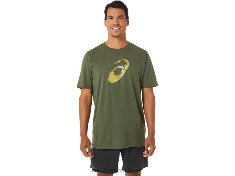 Pinsel-Kurzarm-T-Shirt BL4N1258Asics olivfarbene Leinwand