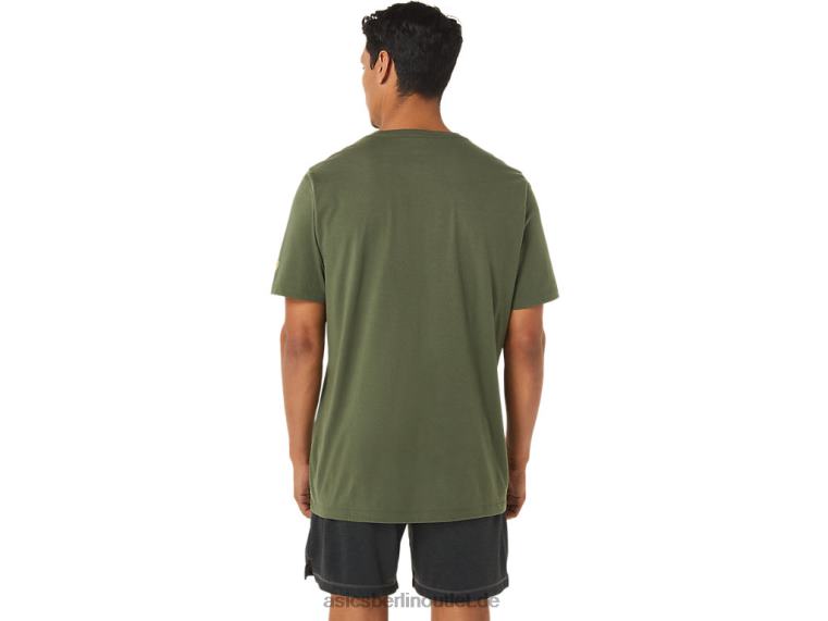 Pinsel-Kurzarm-T-Shirt BL4N1258Asics olivfarbene Leinwand