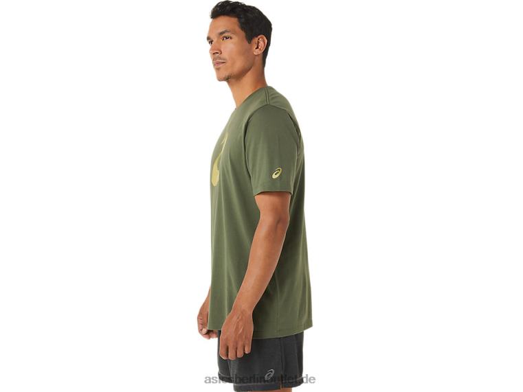 Pinsel-Kurzarm-T-Shirt BL4N1258Asics olivfarbene Leinwand